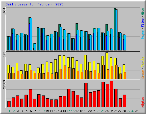 Daily usage for February 2025