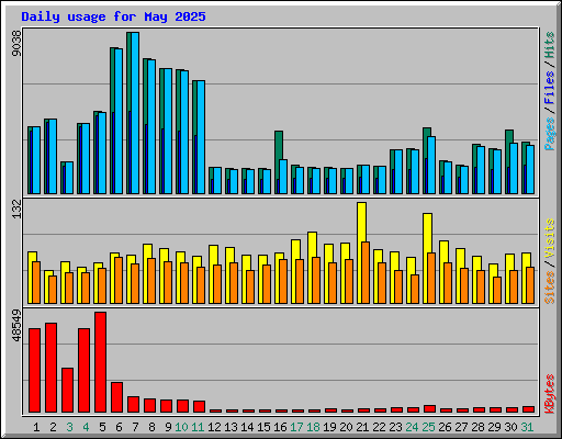 Daily usage for May 2025