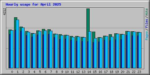 Hourly usage for April 2025